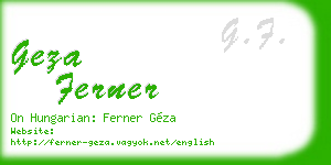 geza ferner business card